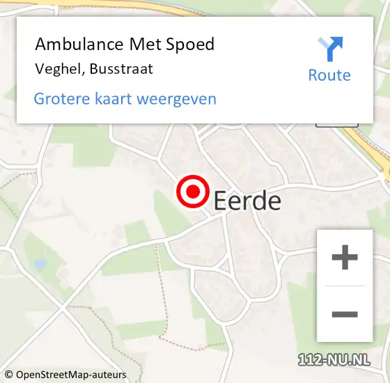 Locatie op kaart van de 112 melding: Ambulance Met Spoed Naar Veghel, Busstraat op 26 mei 2017 02:52