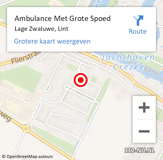 Locatie op kaart van de 112 melding: Ambulance Met Grote Spoed Naar Lage Zwaluwe, Lint op 26 mei 2017 03:32