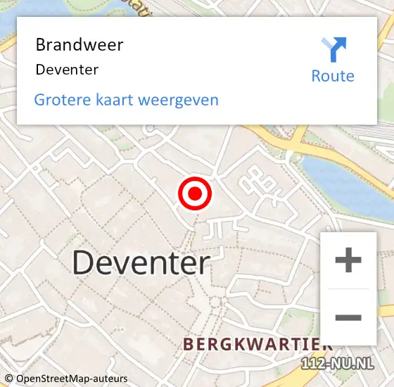 Locatie op kaart van de 112 melding: Brandweer Deventer op 26 mei 2017 06:11