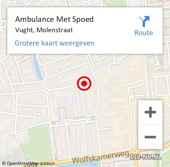 Locatie op kaart van de 112 melding: Ambulance Met Spoed Naar Vught, Molenstraat op 26 mei 2017 07:29