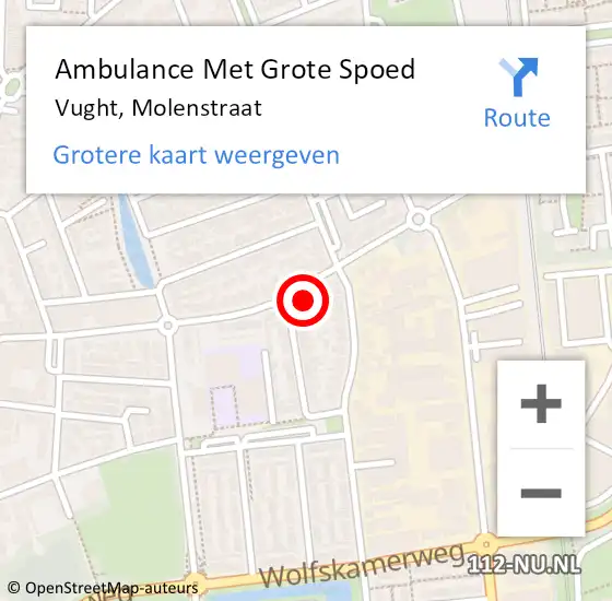 Locatie op kaart van de 112 melding: Ambulance Met Grote Spoed Naar Vught, Molenstraat op 26 mei 2017 07:31