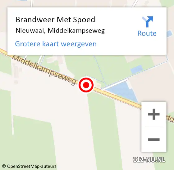 Locatie op kaart van de 112 melding: Brandweer Met Spoed Naar Nieuwaal, Middelkampseweg op 26 mei 2017 07:51