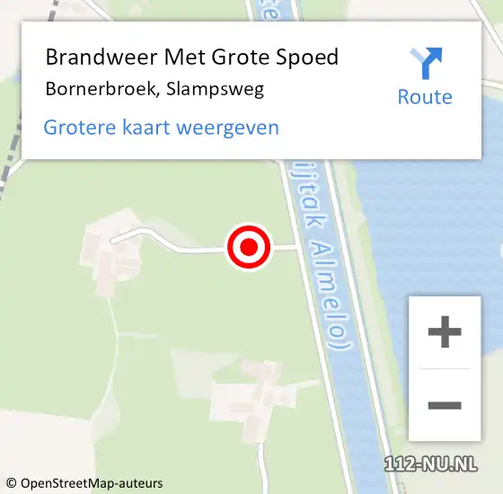Locatie op kaart van de 112 melding: Brandweer Met Grote Spoed Naar Bornerbroek, Slampsweg op 26 mei 2017 09:32