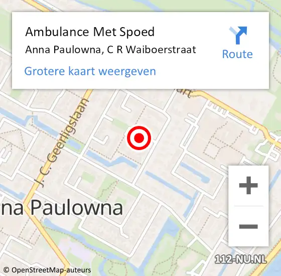 Locatie op kaart van de 112 melding: Ambulance Met Spoed Naar Anna Paulowna, C R Waiboerstraat op 26 mei 2017 11:52