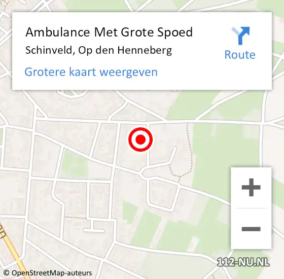 Locatie op kaart van de 112 melding: Ambulance Met Grote Spoed Naar Schinveld, Op den Henneberg op 21 januari 2014 17:57