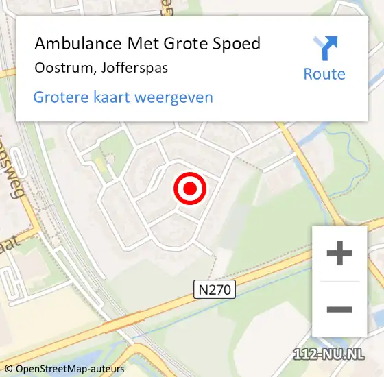 Locatie op kaart van de 112 melding: Ambulance Met Grote Spoed Naar Oostrum, Jofferspas op 21 januari 2014 18:30