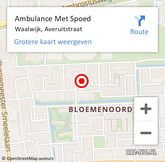 Locatie op kaart van de 112 melding: Ambulance Met Spoed Naar Waalwijk, Averuitstraat op 27 mei 2017 00:59