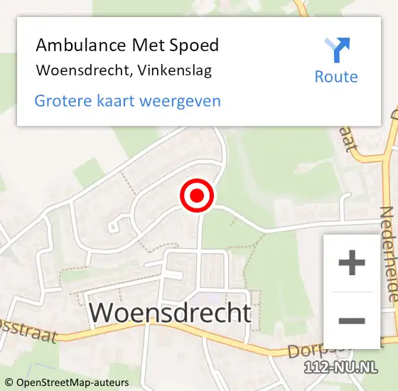 Locatie op kaart van de 112 melding: Ambulance Met Spoed Naar Woensdrecht, Vinkenslag op 27 mei 2017 17:33