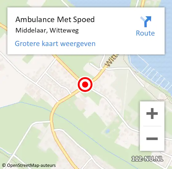 Locatie op kaart van de 112 melding: Ambulance Met Spoed Naar Middelaar, Witteweg op 27 mei 2017 19:06