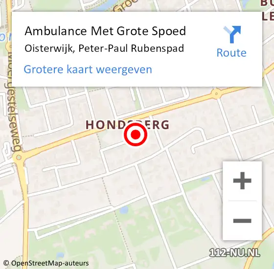 Locatie op kaart van de 112 melding: Ambulance Met Grote Spoed Naar Oisterwijk, Peter-Paul Rubenspad op 21 januari 2014 21:27
