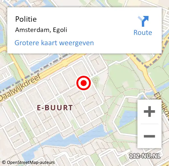 Locatie op kaart van de 112 melding: Politie Amsterdam, Egoli op 27 mei 2017 21:32