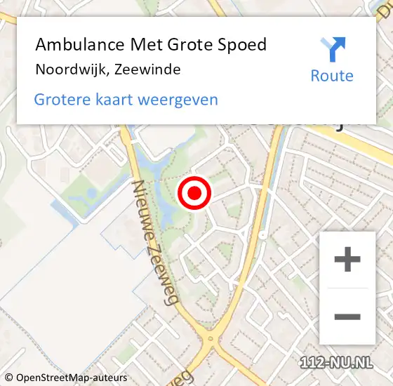 Locatie op kaart van de 112 melding: Ambulance Met Grote Spoed Naar Noordwijk, Zeewinde op 27 mei 2017 22:27