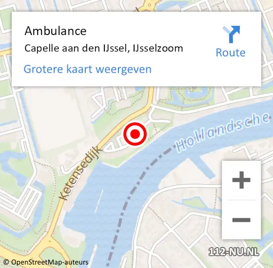 Locatie op kaart van de 112 melding: Ambulance Capelle aan den IJssel, IJsselzoom op 28 mei 2017 02:57