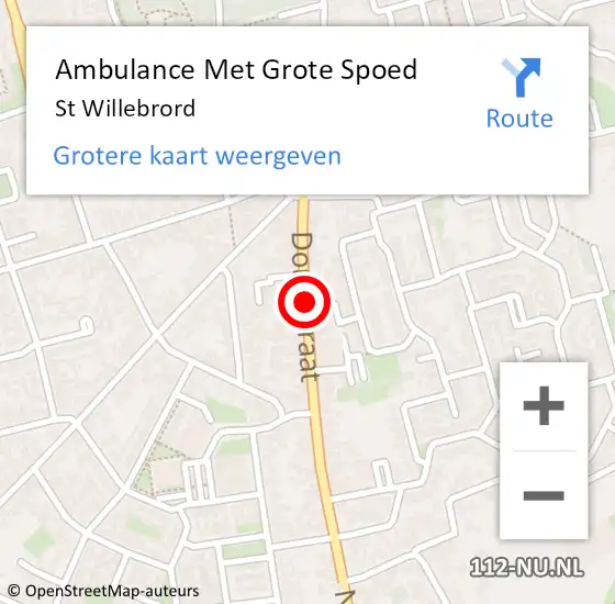 Locatie op kaart van de 112 melding: Ambulance Met Grote Spoed Naar St Willebrord op 28 mei 2017 03:20
