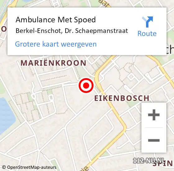 Locatie op kaart van de 112 melding: Ambulance Met Spoed Naar Berkel-Enschot, Dr. Schaepmanstraat op 28 mei 2017 09:19
