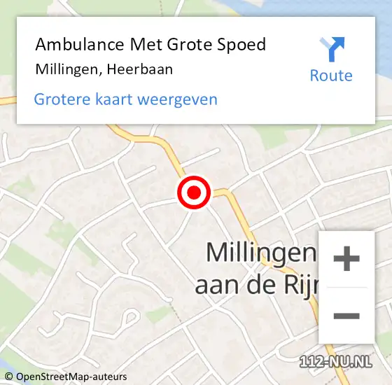 Locatie op kaart van de 112 melding: Ambulance Met Grote Spoed Naar Millingen, Heerbaan op 28 mei 2017 13:20