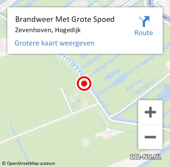 Locatie op kaart van de 112 melding: Brandweer Met Grote Spoed Naar Zevenhoven, Hogedijk op 28 mei 2017 19:35