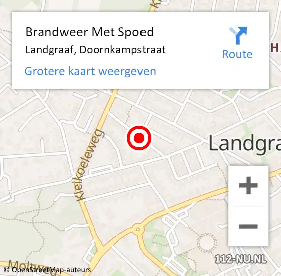 Locatie op kaart van de 112 melding: Brandweer Met Spoed Naar Landgraaf, Doornkampstraat op 30 mei 2017 15:36