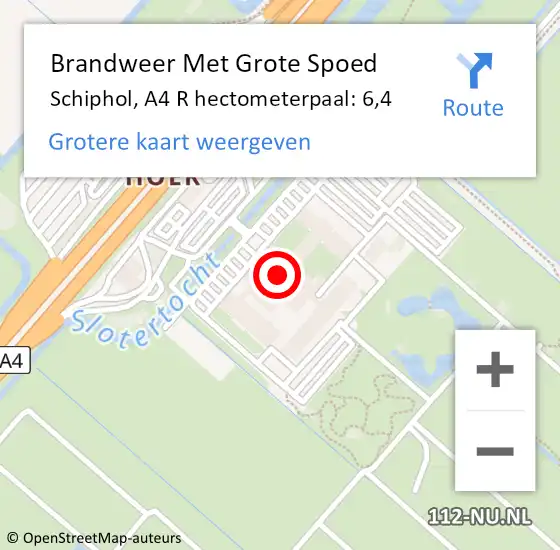Locatie op kaart van de 112 melding: Brandweer Met Grote Spoed Naar Schiphol, A4 L hectometerpaal: 9,4 op 30 mei 2017 18:08