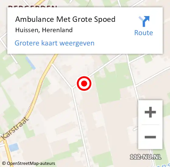 Locatie op kaart van de 112 melding: Ambulance Met Grote Spoed Naar Huissen, Herenland op 30 mei 2017 18:28