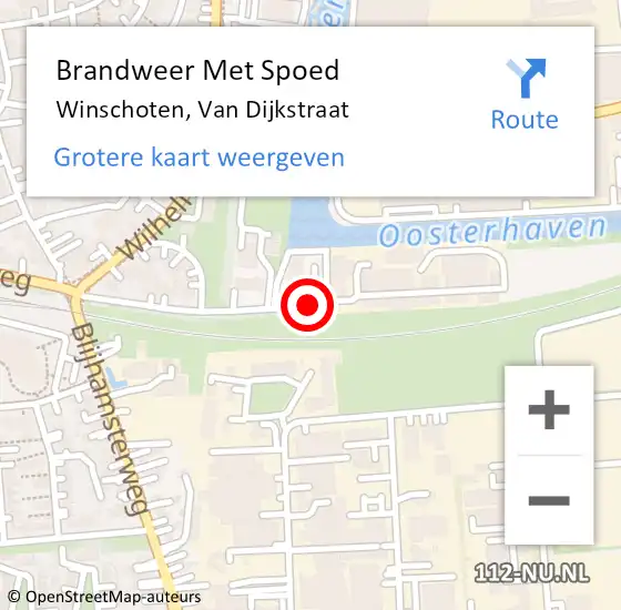 Locatie op kaart van de 112 melding: Brandweer Met Spoed Naar Winschoten, Van Dijkstraat op 30 mei 2017 19:42