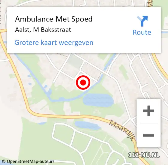 Locatie op kaart van de 112 melding: Ambulance Met Spoed Naar Aalst, M Baksstraat op 31 mei 2017 03:21