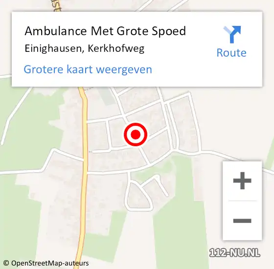 Locatie op kaart van de 112 melding: Ambulance Met Grote Spoed Naar Einighausen, Kerkhofweg op 22 januari 2014 10:27