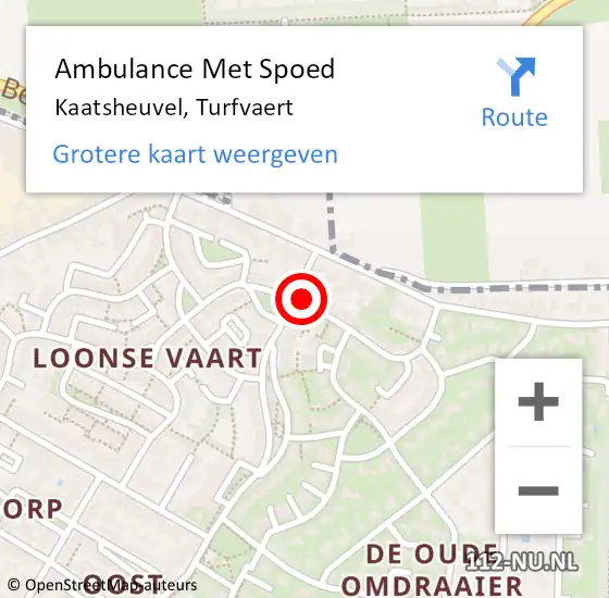 Locatie op kaart van de 112 melding: Ambulance Met Spoed Naar Kaatsheuvel, Turfvaert op 31 mei 2017 11:09