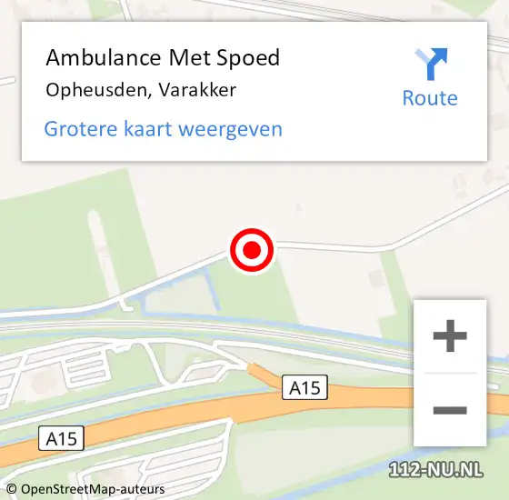 Locatie op kaart van de 112 melding: Ambulance Met Spoed Naar Opheusden, Varakker op 31 mei 2017 13:05
