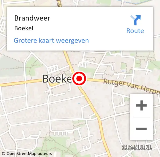 Locatie op kaart van de 112 melding: Brandweer Boekel op 31 mei 2017 18:00