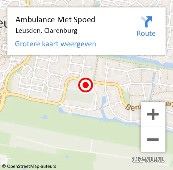 Locatie op kaart van de 112 melding: Ambulance Met Spoed Naar Leusden, Clarenburg op 31 mei 2017 21:43