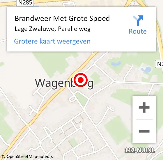 Locatie op kaart van de 112 melding: Brandweer Met Grote Spoed Naar Lage Zwaluwe, Parallelweg op 31 mei 2017 22:31