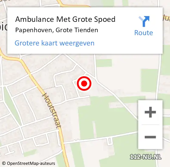 Locatie op kaart van de 112 melding: Ambulance Met Grote Spoed Naar Papenhoven, Grote Tienden op 2 juni 2017 06:14