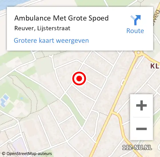 Locatie op kaart van de 112 melding: Ambulance Met Grote Spoed Naar Reuver, Lijsterstraat op 2 juni 2017 07:26