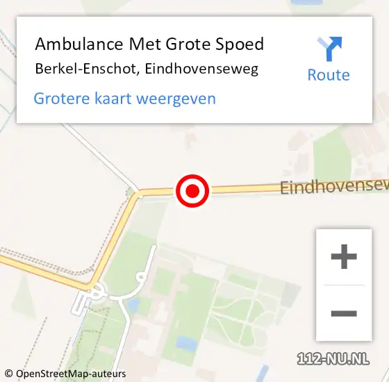 Locatie op kaart van de 112 melding: Ambulance Met Grote Spoed Naar Berkel-Enschot, Eindhovenseweg op 2 juni 2017 14:22