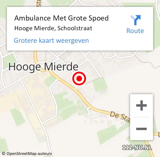 Locatie op kaart van de 112 melding: Ambulance Met Grote Spoed Naar Hooge Mierde, Schoolstraat op 2 juni 2017 19:08