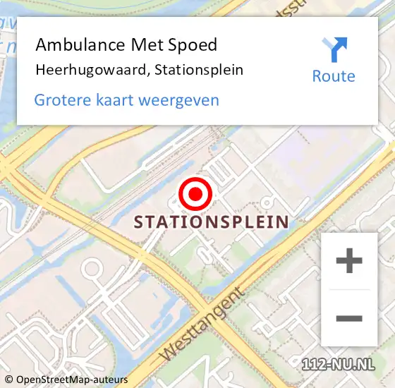 Locatie op kaart van de 112 melding: Ambulance Met Spoed Naar Heerhugowaard, Stationsplein op 2 juni 2017 21:00