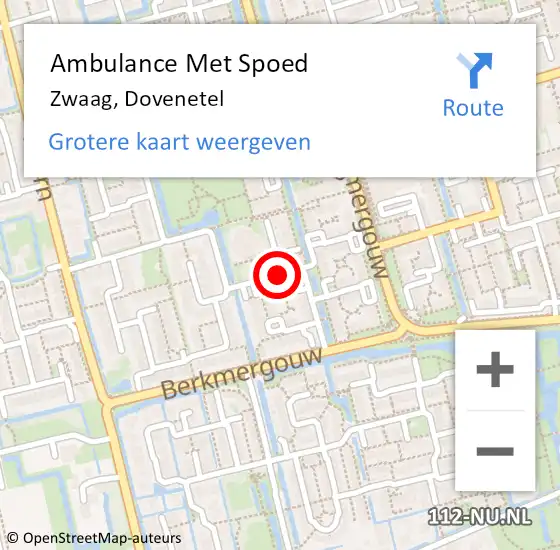 Locatie op kaart van de 112 melding: Ambulance Met Spoed Naar Zwaag, Dovenetel op 2 juni 2017 22:10