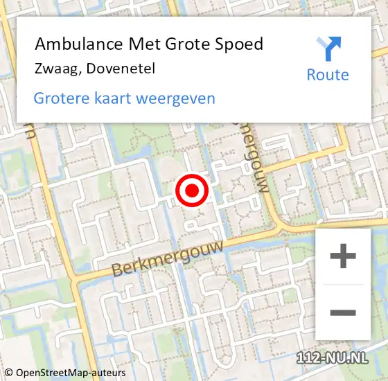 Locatie op kaart van de 112 melding: Ambulance Met Grote Spoed Naar Zwaag, Dovenetel op 3 juni 2017 00:37