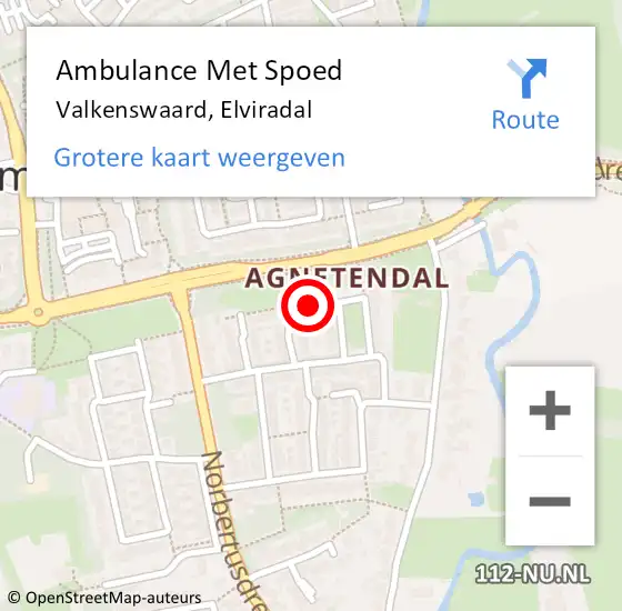 Locatie op kaart van de 112 melding: Ambulance Met Spoed Naar Valkenswaard, Elviradal op 3 juni 2017 06:08