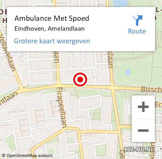 Locatie op kaart van de 112 melding: Ambulance Met Spoed Naar Eindhoven, Amelandlaan op 3 juni 2017 11:05
