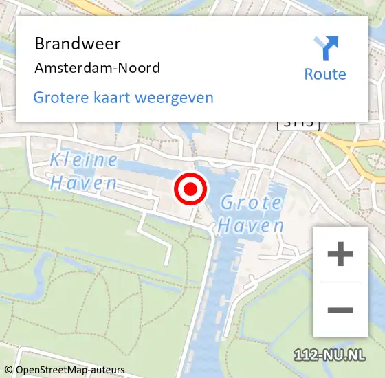 Locatie op kaart van de 112 melding: Brandweer Amsterdam-Noord op 3 juni 2017 15:15