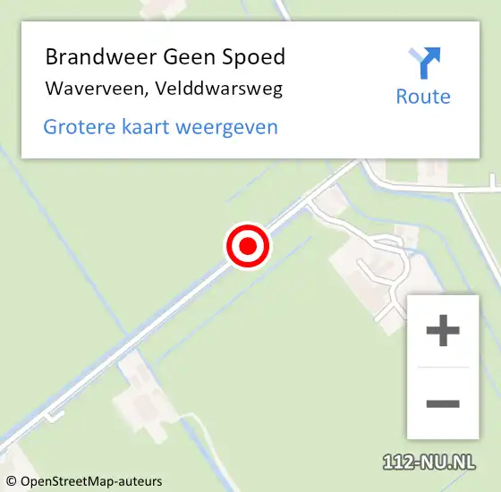 Locatie op kaart van de 112 melding: Brandweer Geen Spoed Naar Waverveen, Velddwarsweg op 3 juni 2017 16:57