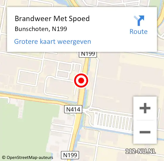 Locatie op kaart van de 112 melding: Brandweer Met Spoed Naar Bunschoten, N199 op 3 juni 2017 21:28