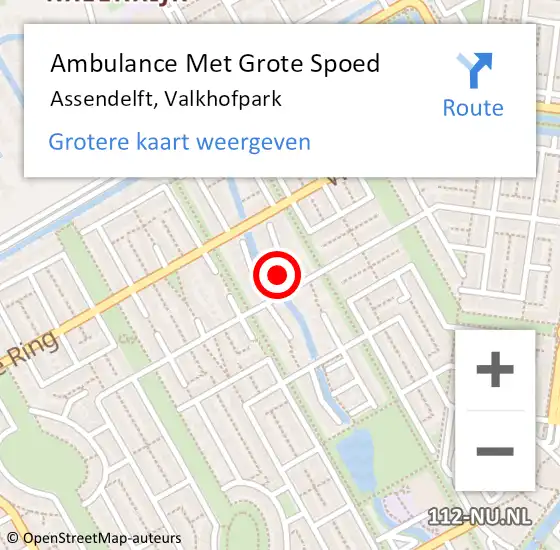 Locatie op kaart van de 112 melding: Ambulance Met Grote Spoed Naar Assendelft, Valkhofpark op 3 juni 2017 22:14