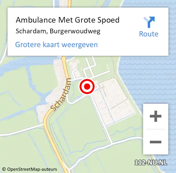 Locatie op kaart van de 112 melding: Ambulance Met Grote Spoed Naar Schardam, Burgerwoudweg op 4 juni 2017 10:57