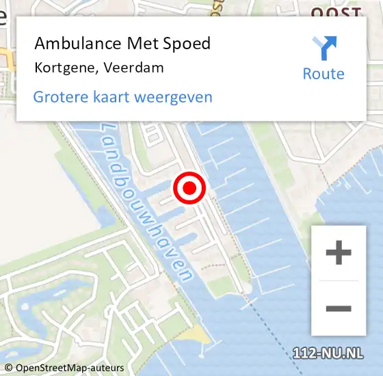 Locatie op kaart van de 112 melding: Ambulance Met Spoed Naar Kortgene, Veerdam op 4 juni 2017 12:17