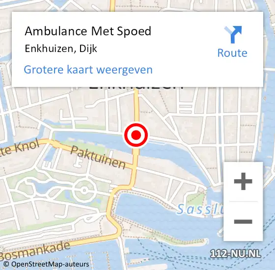 Locatie op kaart van de 112 melding: Ambulance Met Spoed Naar Enkhuizen, Dijk op 4 juni 2017 16:02