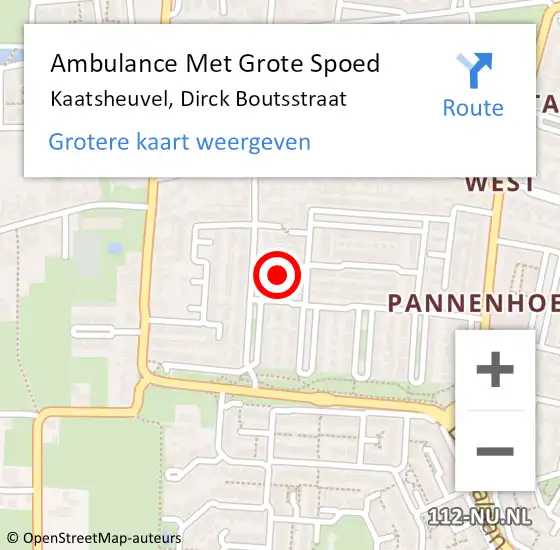 Locatie op kaart van de 112 melding: Ambulance Met Grote Spoed Naar Kaatsheuvel, Dirck Boutsstraat op 5 juni 2017 00:34