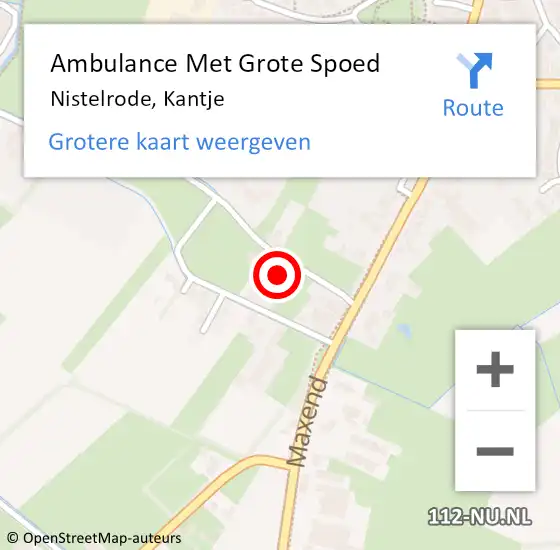 Locatie op kaart van de 112 melding: Ambulance Met Grote Spoed Naar Nistelrode, Kantje op 5 juni 2017 08:37